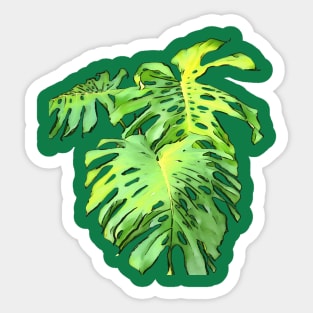 Monstera Leaves Artistic Vector Cut Out Sticker